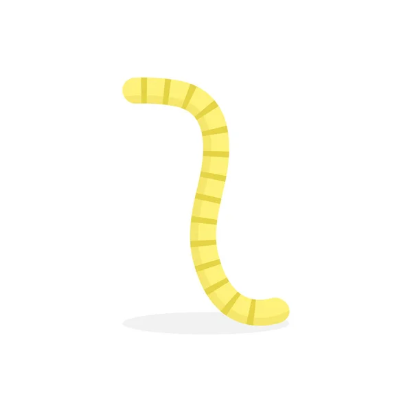 Leuke Worm Icoon Cartoon Regenworm Vector Illustratie Geïsoleerd Wit — Stockvector