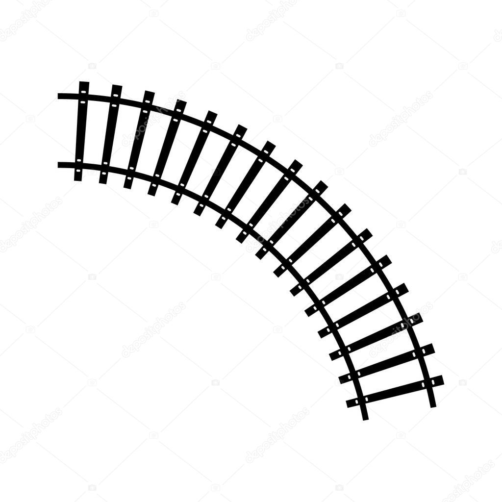 Railway black icon. Train road vector illustration isolated on white background.