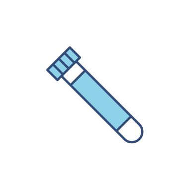 Aşı mavi çizgi ikonu. Hastalık, grip, hava kirliliği, dünya kirliliği, salgın konsepti. Düz bir şekilde vektör illüstrasyonu.