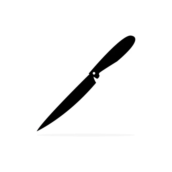 Knife Vector Icon 테두리의 상징은 흰색에 분리되어 실루엣 — 스톡 벡터