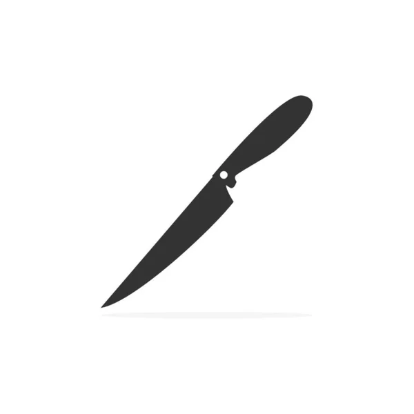 Knife Vector Icon 테두리의 상징은 흰색에 분리되어 실루엣 — 스톡 벡터