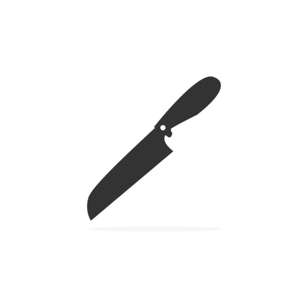 ナイフのベクトルアイコン ブラックアウトライン白に隔離された料理のシンボルイラスト 急性ナイフシルエットキッチン機器 — ストックベクタ