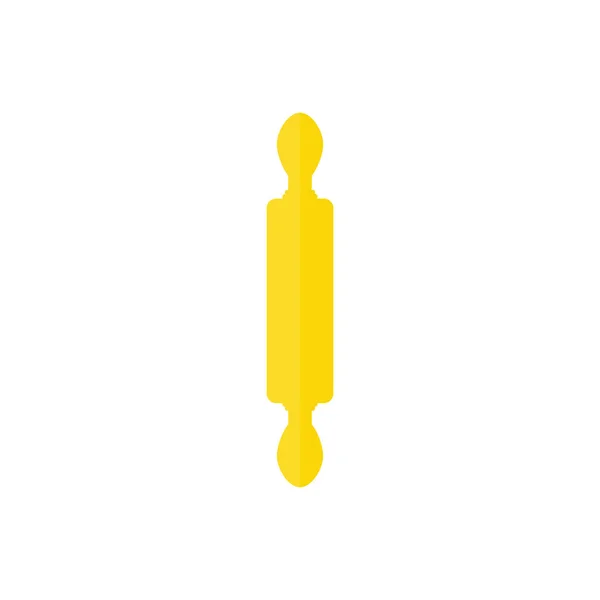 Żółta Ikona Rolling Pin Gotowanie Drewniany Symbol Wektor Ilustracji Izolowane — Wektor stockowy