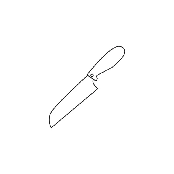 Vektorová Ikona Linie Nože Černý Obrys Vaření Symbol Ilustrace Izolované — Stockový vektor