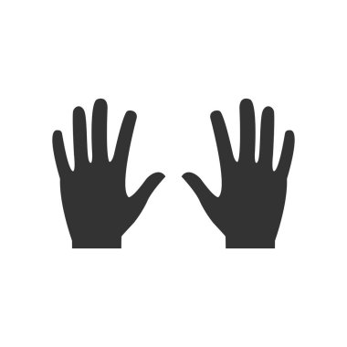 Eller siyah simge. Beyaz üzerine izole edilmiş bilek silueti vektör illüstrasyonlu insan kolları.