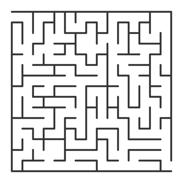 白色矢量模板 带有黑色迷宫 以白色为背景的拼图 迷宫书 杂志图解 — 图库矢量图片