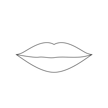 Dudak çizgisi simgesi. Vektör illüstrasyonu beyazda izole edildi