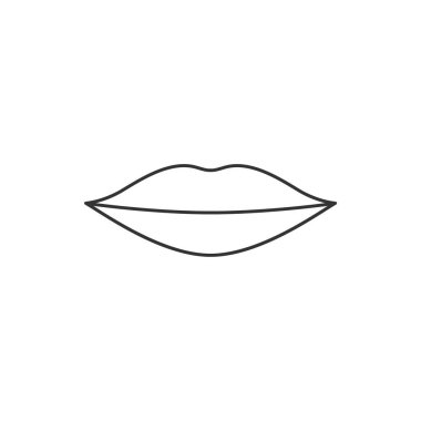 Dudak çizgisi simgesi. Vektör illüstrasyonu beyazda izole edildi