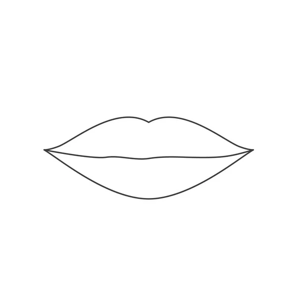 Lippenlijn Icoon Vector Illustratie Geïsoleerd Wit — Stockvector