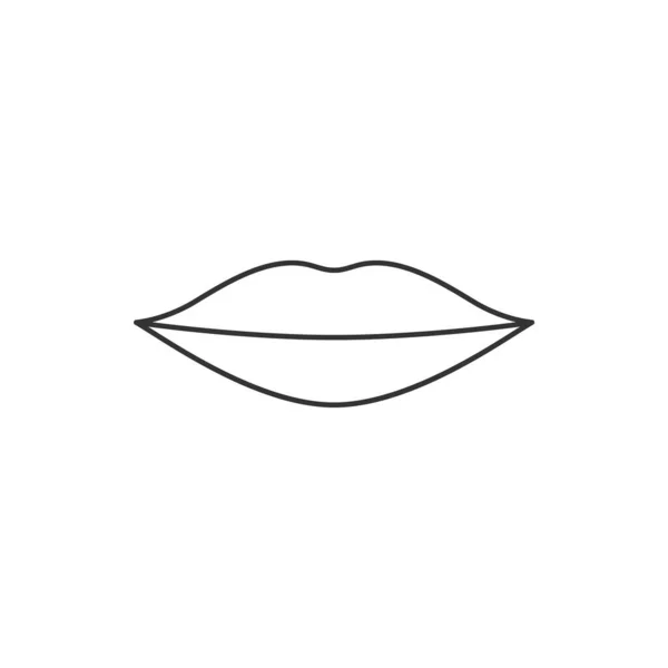 Lippenlijn Icoon Vector Illustratie Geïsoleerd Wit — Stockvector