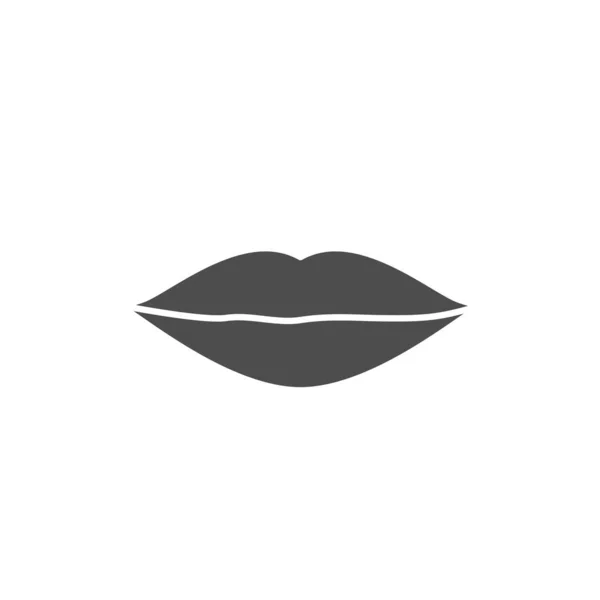 Labios Contorno Icono Negro Labios Silueta Vector Ilustración Aislado Blanco — Vector de stock