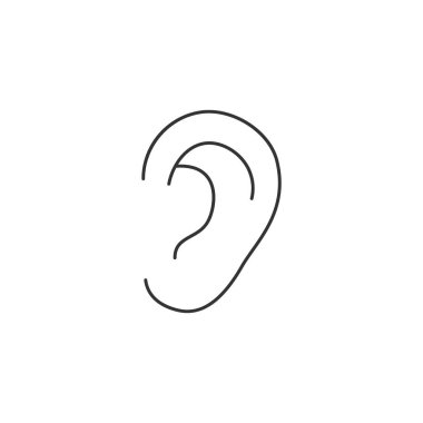 Kulak çizgisi simgesi. Vektör illüstrasyonu beyazda izole edildi