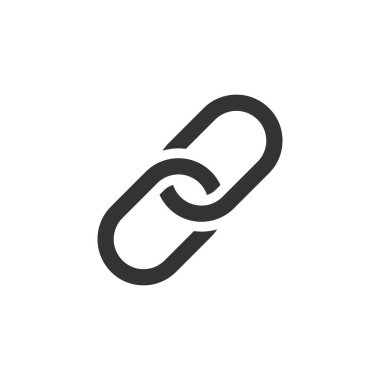 Zincir simgesi. Siyah bağlantı zinciri vektör illüstrasyonu.