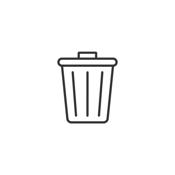 Trash Can Linear Icon Trash Line Outline Vector Illustration Isolated — Stock Vector
