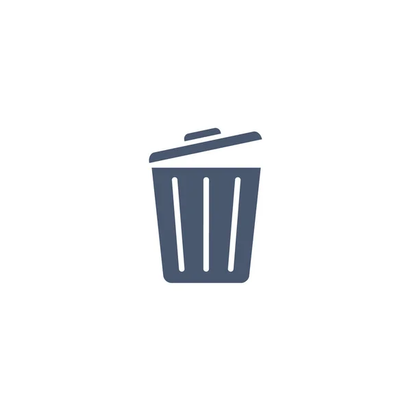 Trash Can Icon Trash Open Outline Vector Illustration Isolated White — Stock Vector