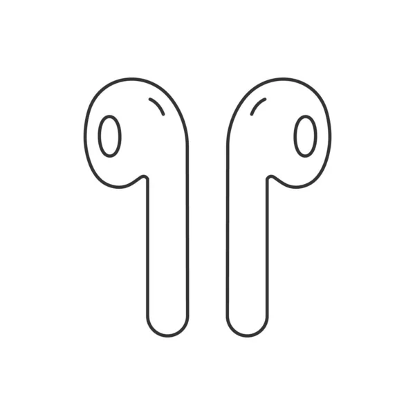 Icono Línea Auriculares Ilustración Vector Lineal Símbolo Inalámbrico Aislado Blanco — Vector de stock