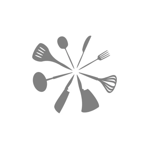 Conjunto Herramientas Cocina Icono Equipo Cocina Colección Vectores Forma Redonda — Archivo Imágenes Vectoriales