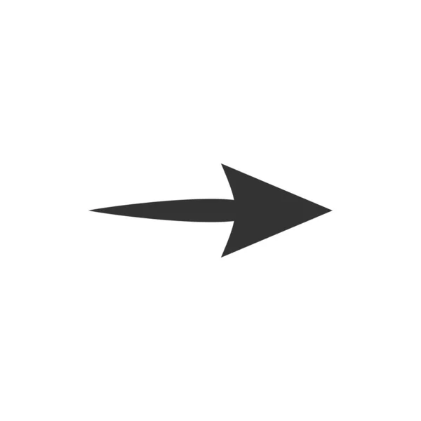 Icono Flecha Doodle Ilustración Vectorial Flecha Curva Hecha Mano Negra — Vector de stock