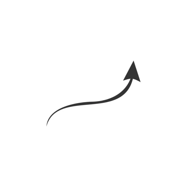 Icono Flecha Doodle Ilustración Vectorial Flecha Curva Hecha Mano Negra — Archivo Imágenes Vectoriales