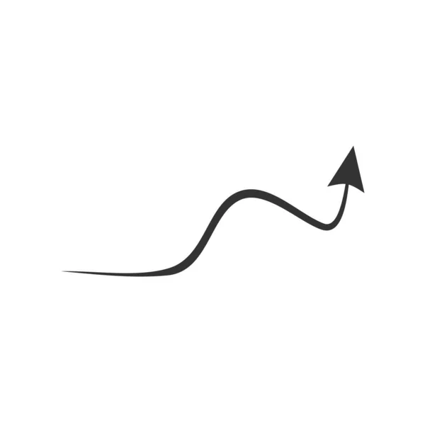 Icono Flecha Doodle Ilustración Vectorial Flecha Curva Hecha Mano Negra — Archivo Imágenes Vectoriales