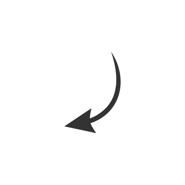Doodle Pfeil Symbol Schwarze Handgefertigte Kurve Pfeil Vektor Illustration Isoliert — Stockvektor