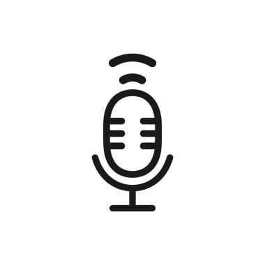 Mikrofon hattı simgesi vektör illüstrasyonu