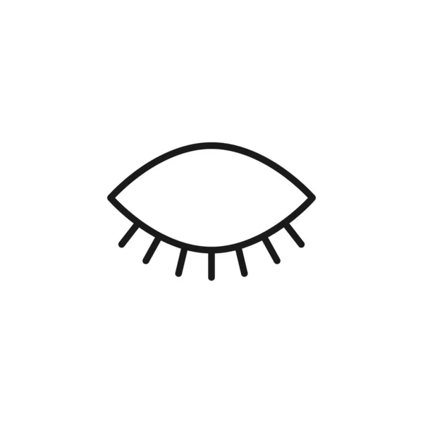 Значок Линии Закрытия Глаза Изолирован Белом — стоковый вектор