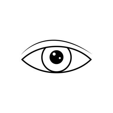 Göz siyahı simgesi. Esrarengiz mistik göz sembolü. Esrarengiz işaret. Vektör illüstrasyonu beyazda izole edildi.