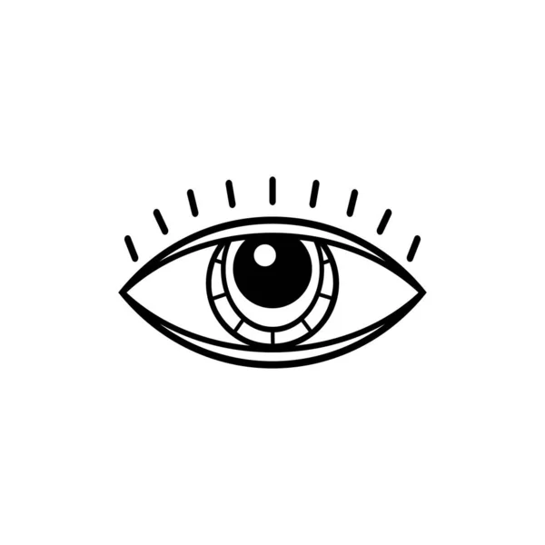 Μαύρη Εικόνα Ματιών Απόκρυφο Μυστικιστικό Σύμβολο Ματιών Εσωτερικό Σημάδι Εικονογράφηση — Διανυσματικό Αρχείο