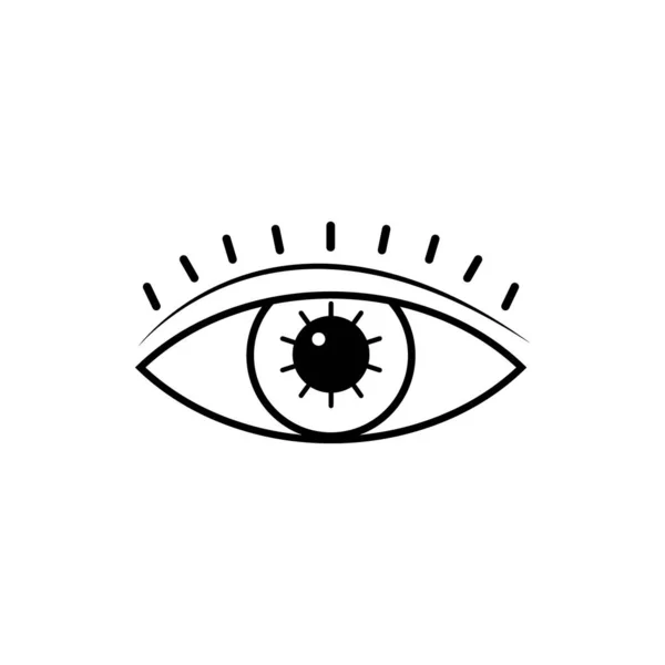 Ícone Preto Dos Olhos Símbolo Ocular Místico Oculto Sinal Esotérico — Vetor de Stock