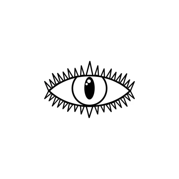 Eye Black Icon Occult Mystic Eye Symbol Esoteric Sign Vector — Stock Vector