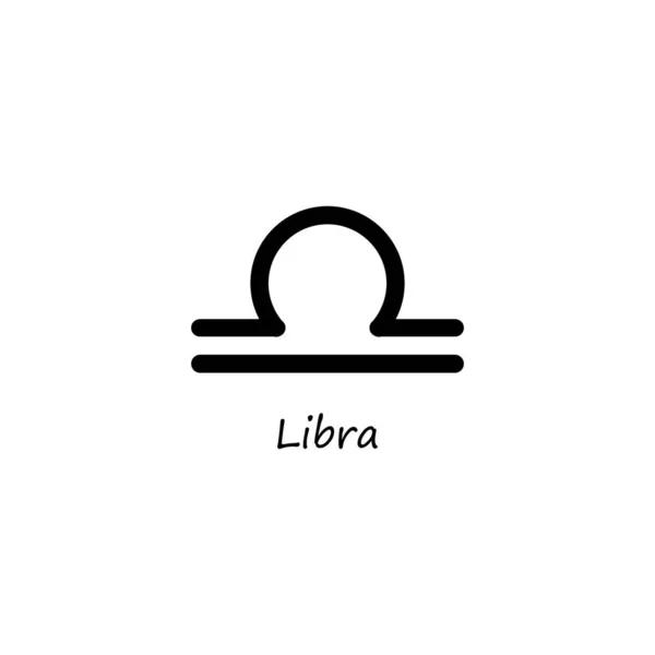 Ícone Libra Símbolo Preto Linha Zodíaco Vetor Isolado Branco —  Vetores de Stock