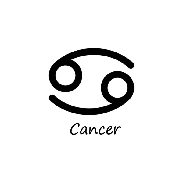 Icono Del Cáncer Línea Del Zodíaco Símbolo Negro Vector Aislado — Vector de stock