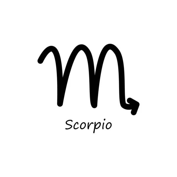 Scorpio Icon Zodiac Line Black Symbol Vector Isolated White — Stock Vector