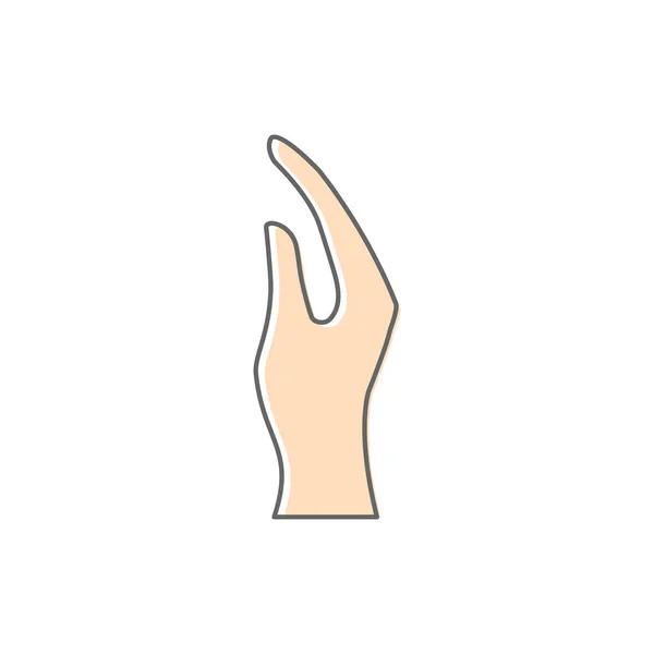 手のジェスチャーアイコン 手描きで祈りましょう カラフルな腕のシルエットベクトルイラスト — ストックベクタ