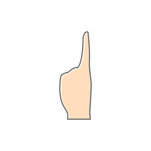 手势图标 手指尖与食指图解 展示轮廓的臂膀 — 图库矢量图片