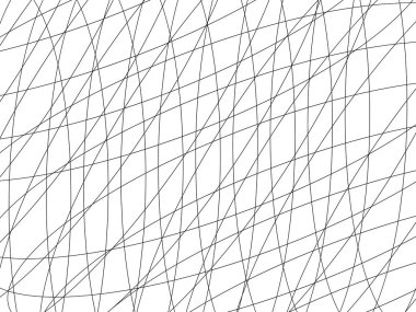 Rastgele kaotik çizgiler soyut beyaz arkaplan. Doğrusal doku vektör çizimi.