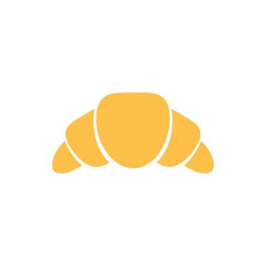 Kruvasan ikonu. Gıda taze taslak vektör çizimi. Beyazda izole edilmiş. Düz stil kruvasan işareti.