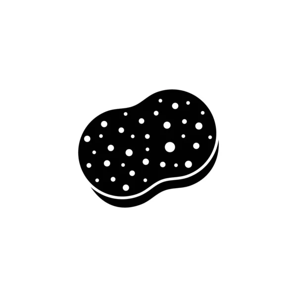 Schwamm Waschen Schwarz Symbol Waschlappen Umrisssymbol Flachen Stil Vektor Illustration — Stockfoto