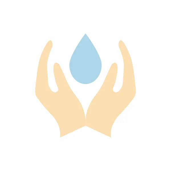 Hand Hält Tropfenwasser Symbol Waschen Buntes Symbol Vektorabbildung Isoliert — Stockfoto