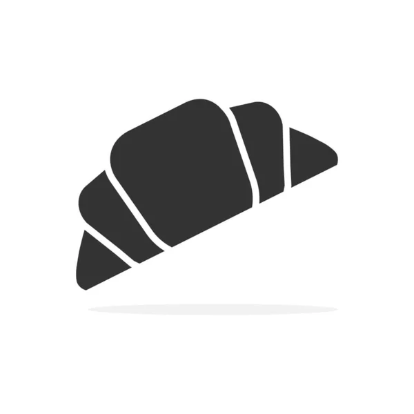 Croissant Black Icon Food Outline Vector Illustration Isolated White — Stock Photo, Image