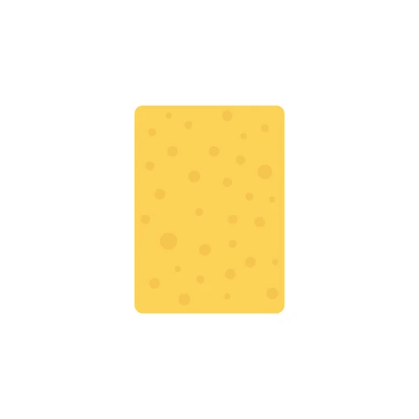 Washing Sponge Icon Washcloth Yellow Symbol Flat Style Vector Illustration — Stock Vector