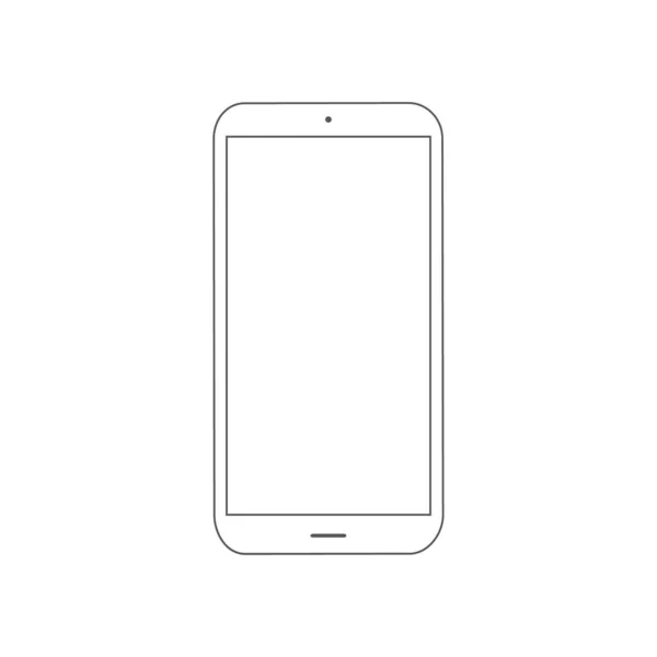 Значок Смартфона Мобильный Телефон Макет Современной Линейной Векторной Иллюстрации Изолированы — стоковый вектор