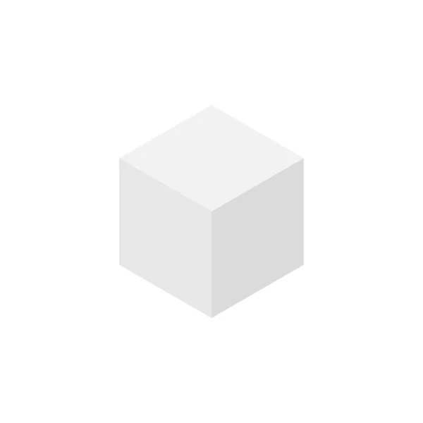 Cubo Vetorial Branco Ícone Cubo Isométrico Ilustração Isolada Branco Forma —  Vetores de Stock