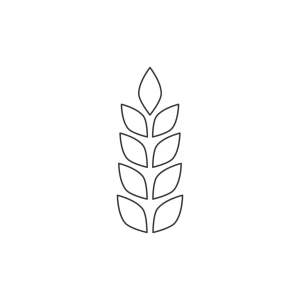 穀物線のアイコン 白に分離された小麦の線形イラストの耳 — ストックベクタ