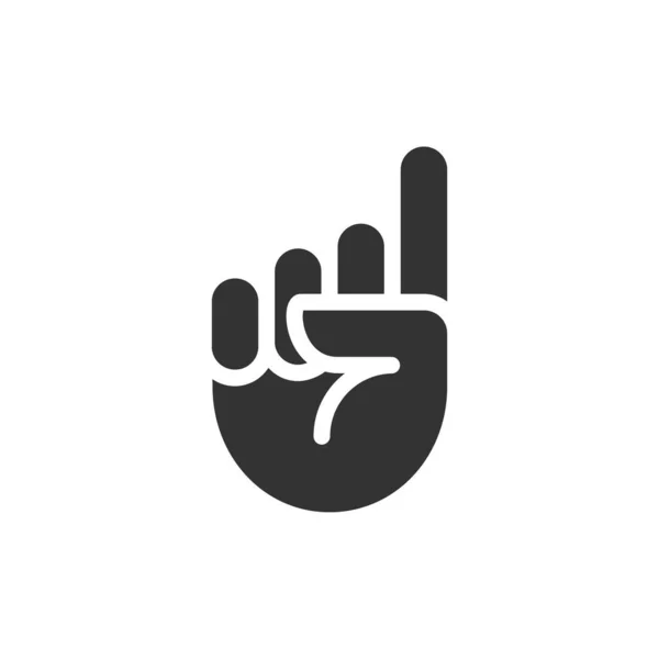 Hand Black Pointer Icon Vector Illustration Isolated White Finger Outline — Stock Vector