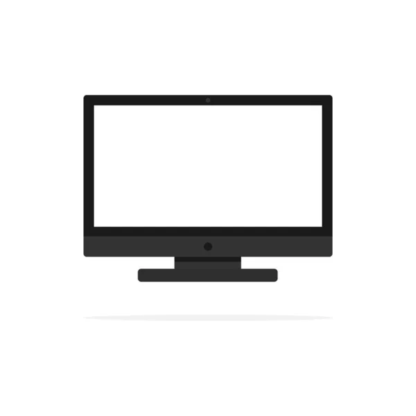 Monitor Icono Ilustración Vectores Pantalla Realista Computadora Pantalla Blanca Vacía — Vector de stock