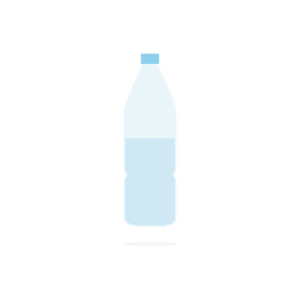 Значок Бутылки Водой Плоском Стиле Векторно Голубая Пластиковая Иллюстрация Белом — стоковый вектор