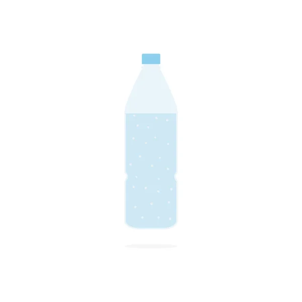 Значок Бутылки Водой Плоском Стиле Векторно Голубая Пластиковая Иллюстрация Белом — стоковый вектор