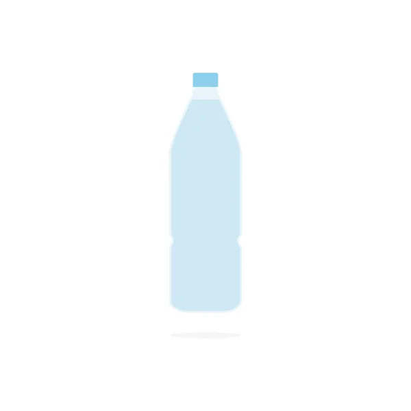 Icône Bouteille Eau Dans Style Plat Illustration Vectorielle Plastique Bleu — Image vectorielle